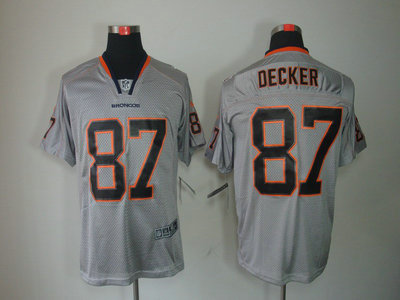 Nike Denver Broncos 87 Eric Decker Lights Out Black Name Grey Elite Jerseys