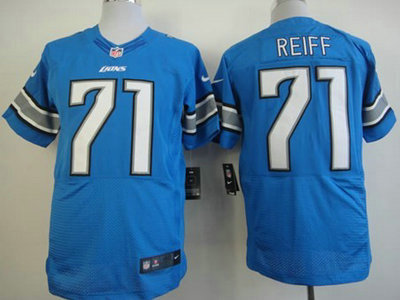 Nike Detroit Lions 71 Riley Reiff Light Blue Elite Jersey
