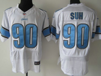 Nike Detroit Lions 90 Ndamukong Suh White 2012 Nike NFL Elite Jersey