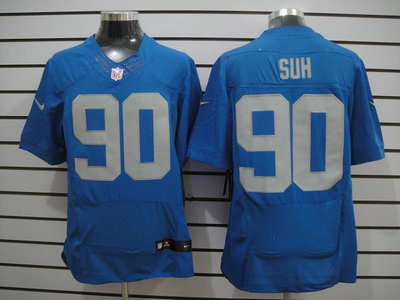 Nike Detroit Lions 90 Ndamukong Suh Navy Blue 2012 Nike NFL Elite Jerseys