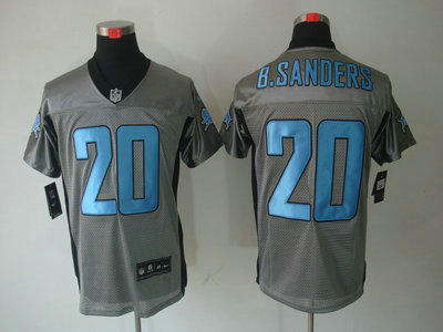 Nike Detroit Lions 20 Barry Sanders Gray Elite Jersey