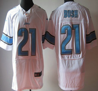 Nike Detroit Lions 21 Reggie Bush White Elite Jersey