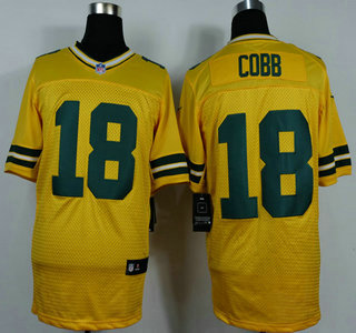 Nike Green Bay Packers #18 Randall Cobb Yellow Elite Jersey