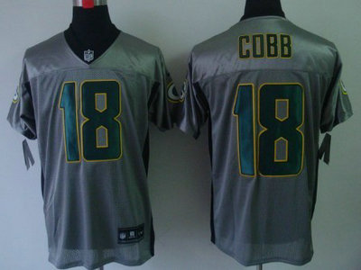 Nike Green Bay Packers 18 Randall Cobb Gray Elite Jersey