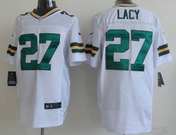 Nike Green Bay Packers #27 Eddie Lacy 2013 White Elite Jersey