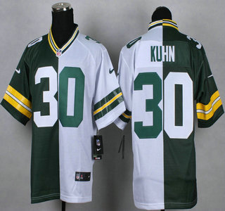 Nike Green Bay Packers #30 John Kuhn Green With White Two Tone Elite Jersey