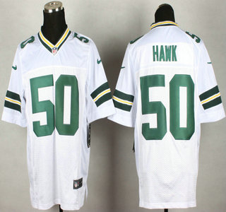 Nike Green Bay Packers #50 A.J. Hawk White Elite Jersey