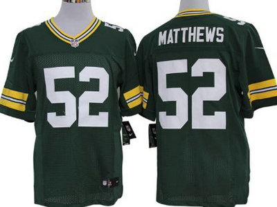 Green Bay Packers 52 Clav Matthews Green 2012 Nike NFL Elite Jerseys