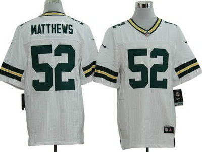 Green Bay Packers 52 Clav Matthews White 2012 Nike NFL Elite Jerseys