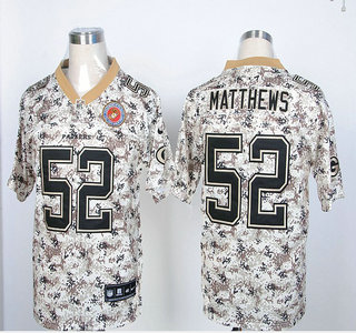 Nike Green Bay Packers #52 Clay Matthews 2013 Camo Elite Jersey