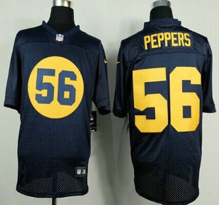 Nike Green Bay Packers #56 Julius Peppers Navy Blue Elite Jersey