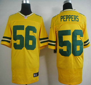 Nike Green Bay Packers #56 Julius Peppers Yellow Elite Jersey