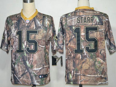 Nike Green Bay Packers 15 Bart Starr Camo Elite Jersey