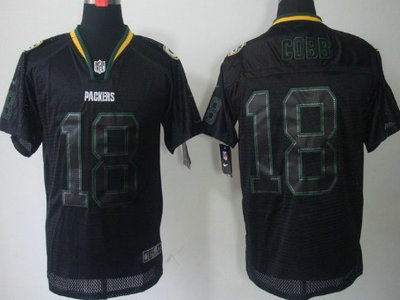 Nike Green Bay Packers 18 Randall Cobb Lights Out Black Elite Jersey