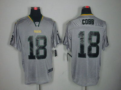 Nike Green Bay Packers 18 Randall Cobb Lights Out Gray Elite Jersey