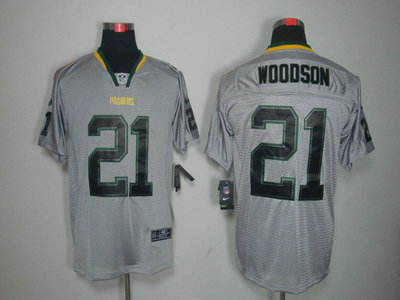 Nike Green Bay Packers 21 Charles Woodson Lights Out Grey Elite Jerseys
