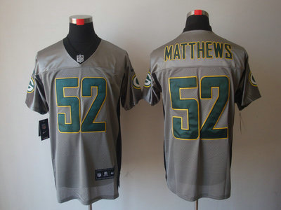 Nike Green Bay Packers 52 Clav Matthews Grey Elite Jersey