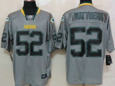 Nike Green Bay Packers 52 Clay Matthews Lights Out Gray Elite Jersey