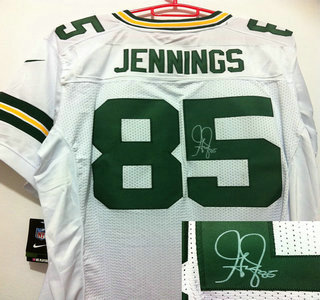 Nike Green Bay Packers 85 Greg Jennings White Signed Elite Jerseys