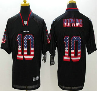 Nike Houston Texans #10 DeAndre Hopkins 2014 USA Flag Fashion Black Elite Jersey