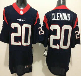 Nike Houston Texans #20 Chris Clemons Navy Blue Elite Jersey