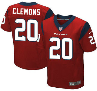 Nike Houston Texans #20 Chris Clemons Red Elite Jersey