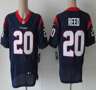 Nike Houston Texans 20 Ed Reed Blue Elite NFL Jerseys
