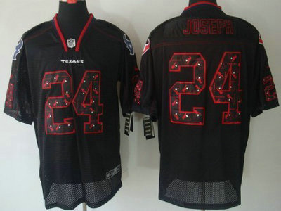 Nike Houston Texans 24 Johnathan Joseph Lights Out Black Elite Jersey