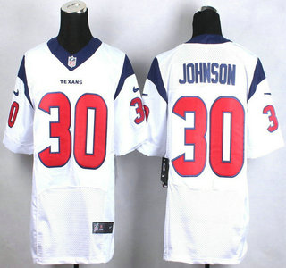 Nike Houston Texans #30 Kevin Johnson White Elite Jersey