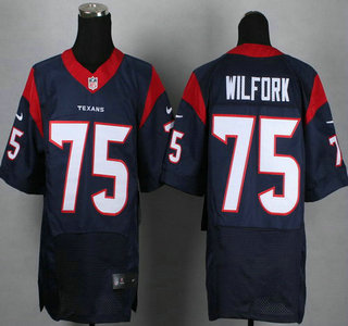 Nike Houston Texans #75 Vince Wilfork Blue Elite Jersey
