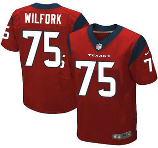 Nike Houston Texans #75 Vince Wilfork Red Elite Jersey