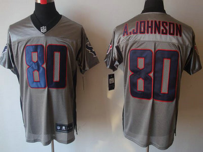 Nike Houston Texans 80 Andre Johnson Grey Shadow 2012 Nike NFL Elite Jersey