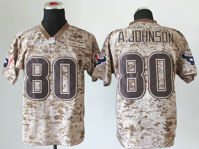 Nike Houston Texans #80 Andre Johnson US.Mccuu 2013 Camo Elite Jersey