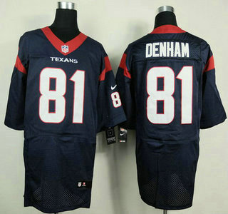 Nike Houston Texans #81 Anthony Denham Blue Elite Jersey