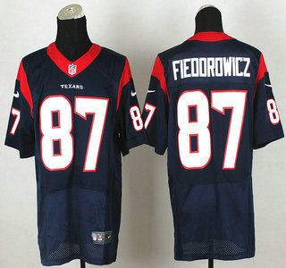 Nike Houston Texans #87 C.J. Fiedorowicz Blue Elite Jersey