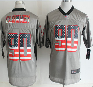 Nike Houston Texans #90 Jadeveon Clowney 2014 USA Flag Fashion Grey Shadow Elite Jersey