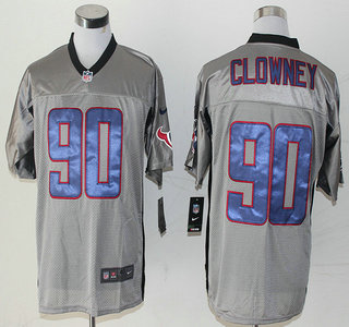 Nike Houston Texans #90 Jadeveon Clowney Grey Shadow Elite Jersey