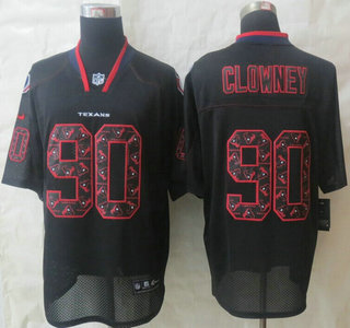 Nike Houston Texans #90 Jadeveon Clowney Lights Out Black Ornamented Elite Jersey