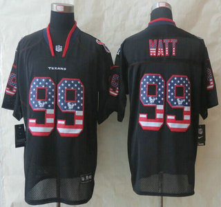 Nike Houston Texans #99 J.J. Watt 2014 USA Flag Fashion Black Elite Jersey