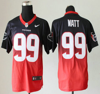 Nike Houston Texans #99 J.J. Watt Drift Fashion II Blue With Red 2013 Elite Jersey