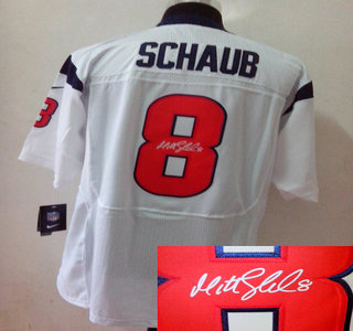 Nike Houston Texans 8 Matt Schaub White Signed Elite Jersey