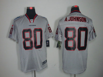 Nike Houston Texans 80 Andre Johnson Lights Out Black Name Grey Elite Jerseys
