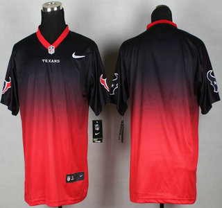 Nike Houston Texans Blank Blue With Red Fadeaway Elite Jersey 