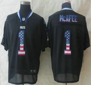Nike Indianapolis Colts #1 Pat McAfee 2014 USA Flag Fashion Black Elite Jersey