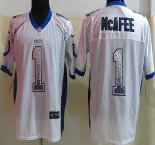 Nike Indianapolis Colts #1 Pat McAfee Drift Fashion Elite White Jersey