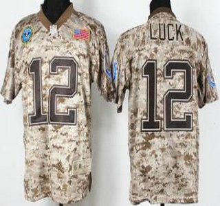 Nike Indianapolis Colts #12 Andrew Luck Salute to Service Digital Camo Elite Jersey