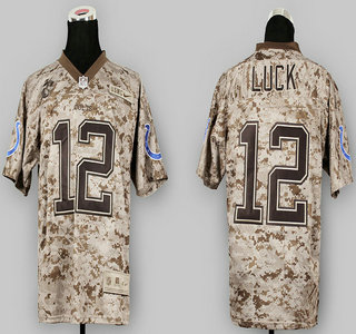 Nike Indianapolis Colts #12 Andrew Luck US.Mccuu 2013 Camo Elite Jersey