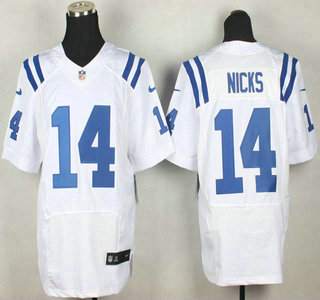 Nike Indianapolis Colts #14 Hakeem Nicks White Elite Jersey