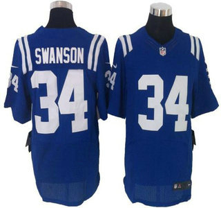 Nike Indianapolis Colts #34 Daxton Swanson Blue Elite Jersey