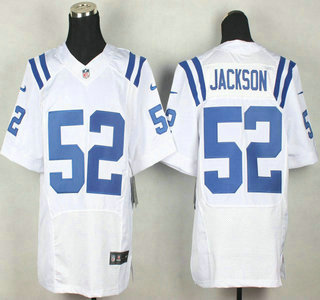 Nike Indianapolis Colts #52 D'Qwell Jackson White Elite Jersey